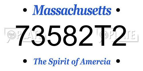 73582T2 Massachusetts License Plate