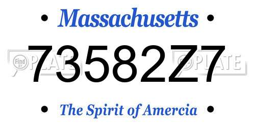 73582Z7 Massachusetts License Plate