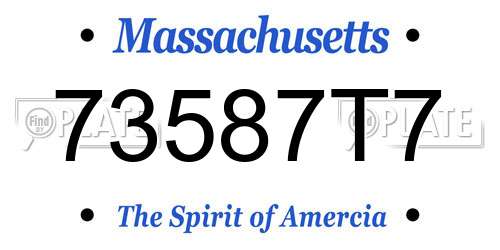 73587T7 Massachusetts License Plate