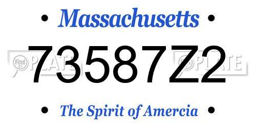 73587Z2 Massachusetts License Plate