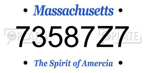 73587Z7 Massachusetts License Plate