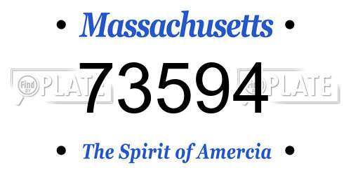 73594 Massachusetts License Plate