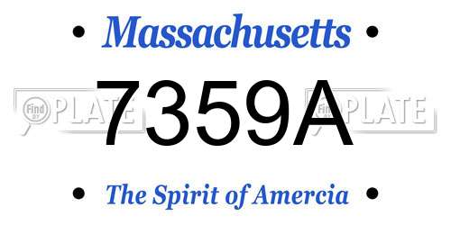 7359A Massachusetts License Plate