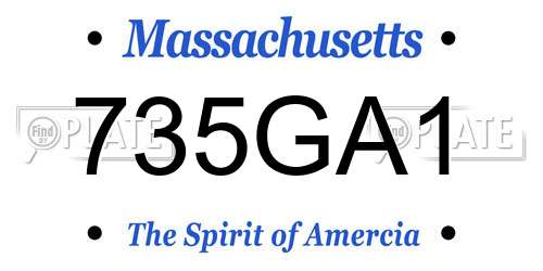 735GA1 Massachusetts License Plate