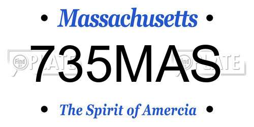 735MAS Massachusetts License Plate