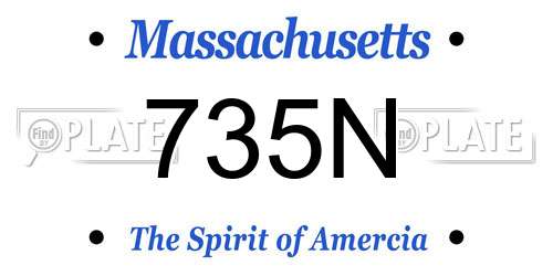 735N Massachusetts License Plate