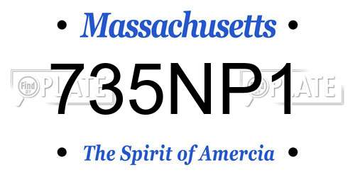 735NP1 Massachusetts License Plate