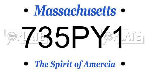 735PY1 Massachusetts License Plate
