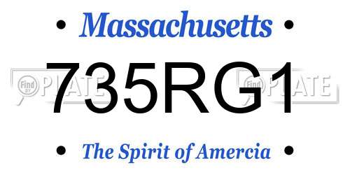 735RG1 Massachusetts License Plate