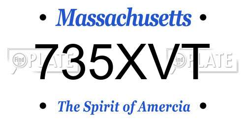 735XVT Massachusetts License Plate