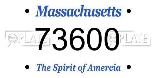 73600 Massachusetts License Plate