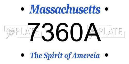 7360A Massachusetts License Plate