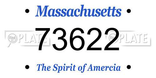 73622 Massachusetts License Plate