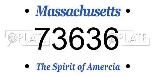 73636 Massachusetts License Plate