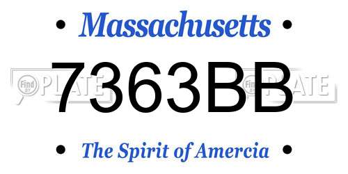 7363BB Massachusetts License Plate