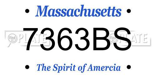 7363BS Massachusetts License Plate