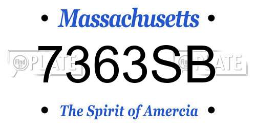 7363SB Massachusetts License Plate