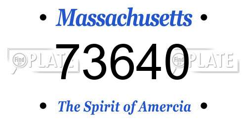 73640 Massachusetts License Plate
