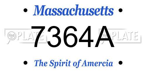 7364A Massachusetts License Plate