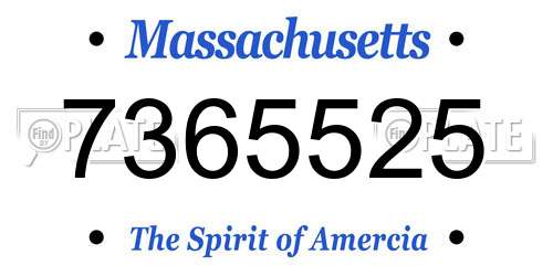 7365525 Massachusetts License Plate