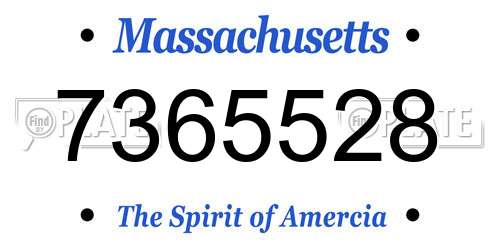 7365528 Massachusetts License Plate