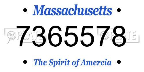7365578 Massachusetts License Plate