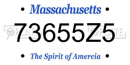 73655Z5 Massachusetts License Plate
