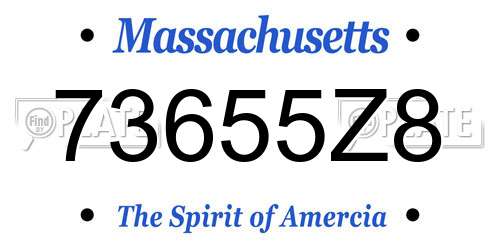 73655Z8 Massachusetts License Plate