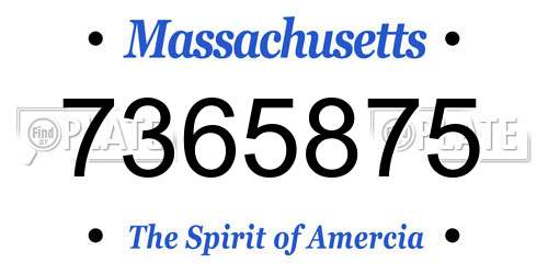 7365875 Massachusetts License Plate