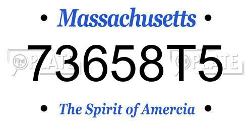73658T5 Massachusetts License Plate