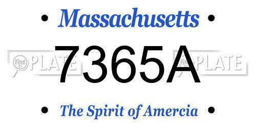 7365A Massachusetts License Plate
