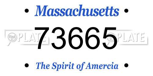 73665 Massachusetts License Plate