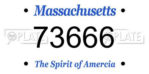 73666 Massachusetts License Plate