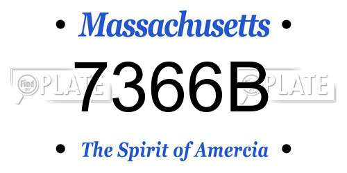 7366B Massachusetts License Plate