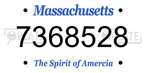 7368528 Massachusetts License Plate
