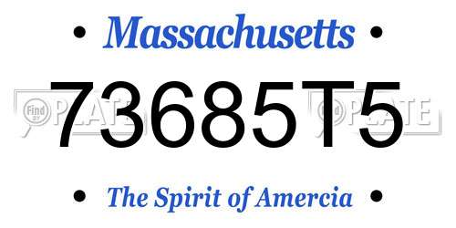 73685T5 Massachusetts License Plate