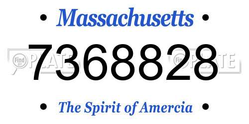 7368828 Massachusetts License Plate