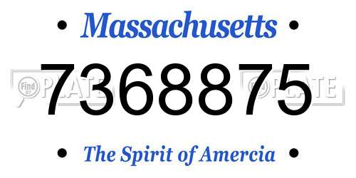 7368875 Massachusetts License Plate