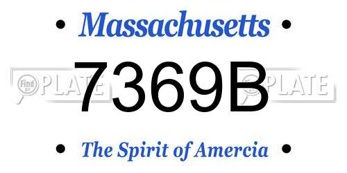 7369B Massachusetts License Plate