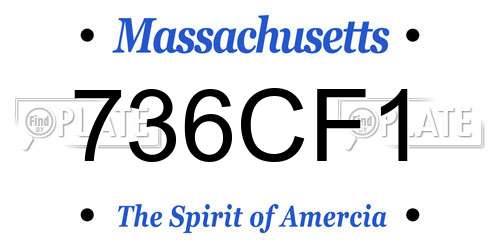 736CF1 Massachusetts License Plate