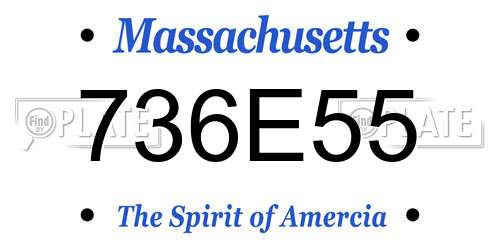 736E55 Massachusetts License Plate
