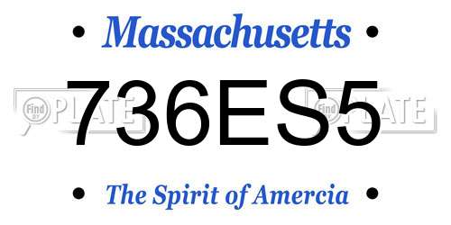 736ES5 Massachusetts License Plate
