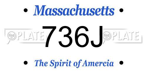 736J Massachusetts License Plate