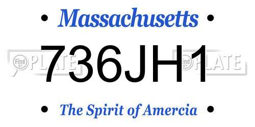 736JH1 Massachusetts License Plate