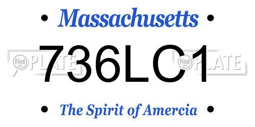 736LC1 Massachusetts License Plate