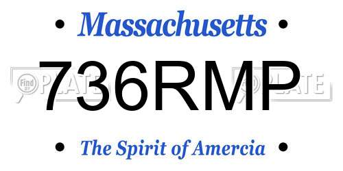 736RMP Massachusetts License Plate