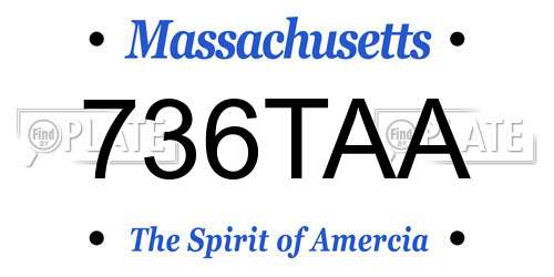 736TAA Massachusetts License Plate