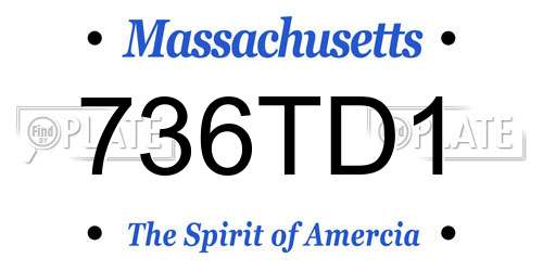 736TD1 Massachusetts License Plate