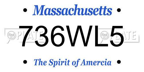 736WL5 Massachusetts License Plate