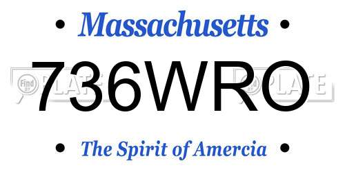 736WRO Massachusetts License Plate